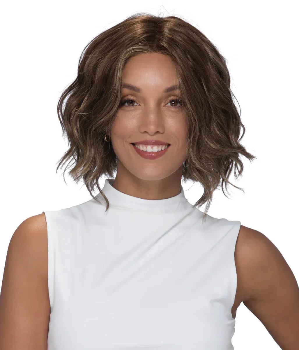 Haven | Monofilament Top | Synthetische Pruik, Kleur-R8/26H - Goudbruin met goudblonde highlights